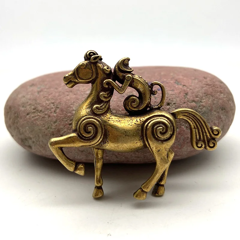 Copper Monkey Horse Statue (2)