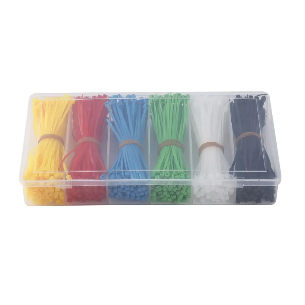 

900 Pieces Zip Ties Self-locking Nylon Cable Ties Black White Red Yellow Blue Green 100mm Plastic Wire Ties drop shipping