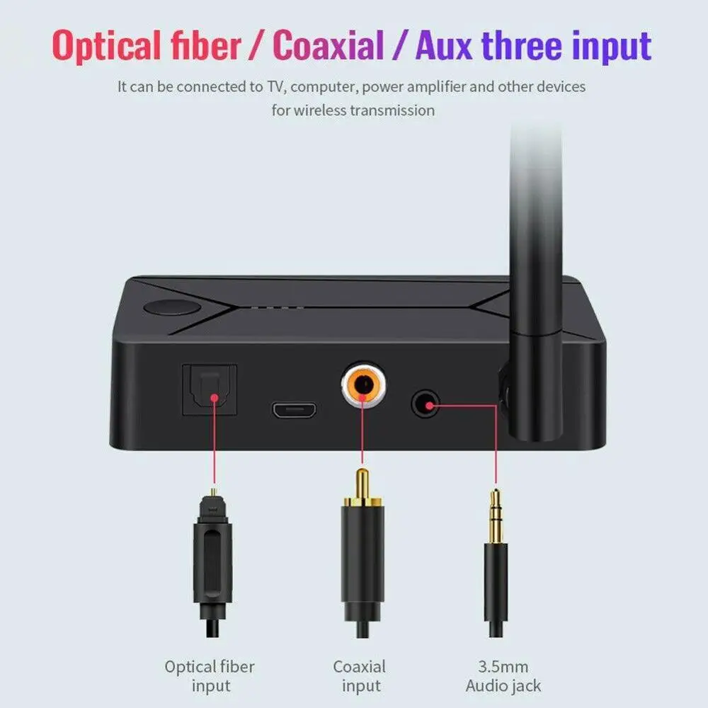 Bluetooth 5 0 Audio Transmitter 3 5mm 3 5 AUX Jack RCA USB Coaxial Optical Stereo Wireless Adapter Dongle For TV PC Headphone
