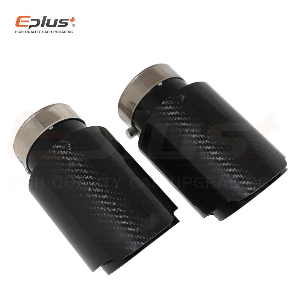 Car Glossy Carbon Fibre Exhaust System Muffler Pipe Tip, Straight Universal Black Stainless Mufflers Decorations, For Akrapovic, exhaust muffler tip,exhaust pipe muffler,exhaust trim pipe,car exhaust pipe bracket