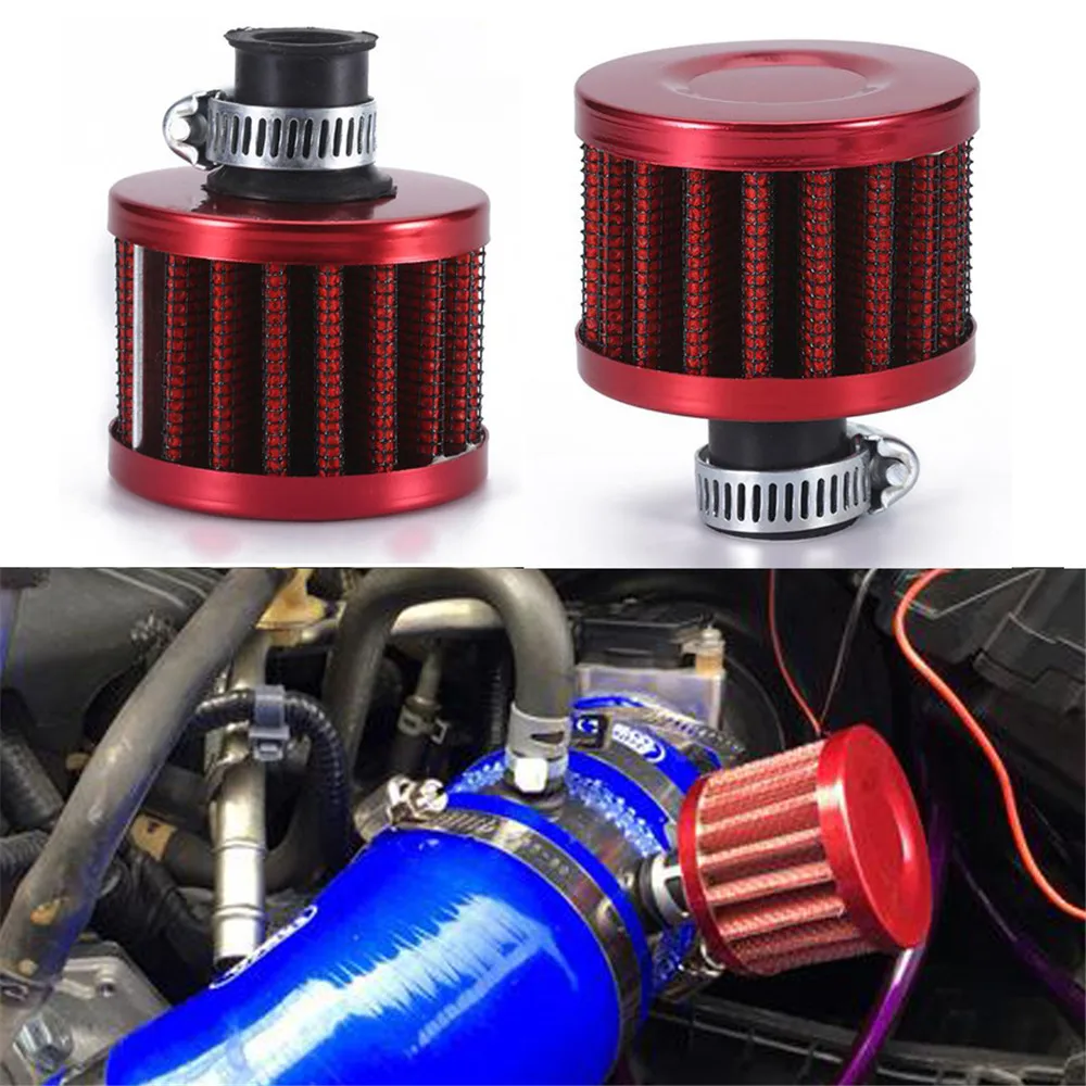 

Universal Interface 2 Pieces Motorcycle Air Filters 12mm Car Cone Cold Air Intake Filter Turbo Vent Crankcase Breather