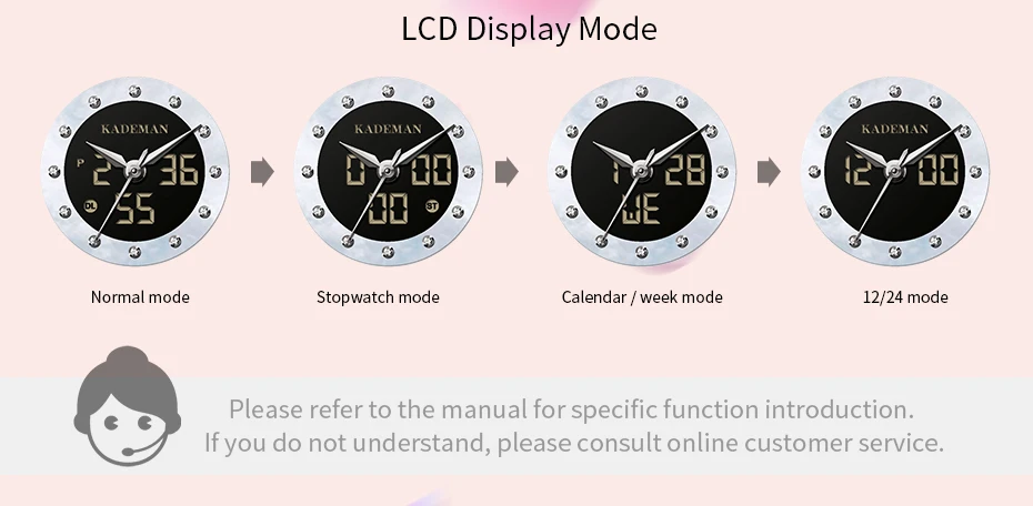 dupla display digital quartzo rosa ouro prata