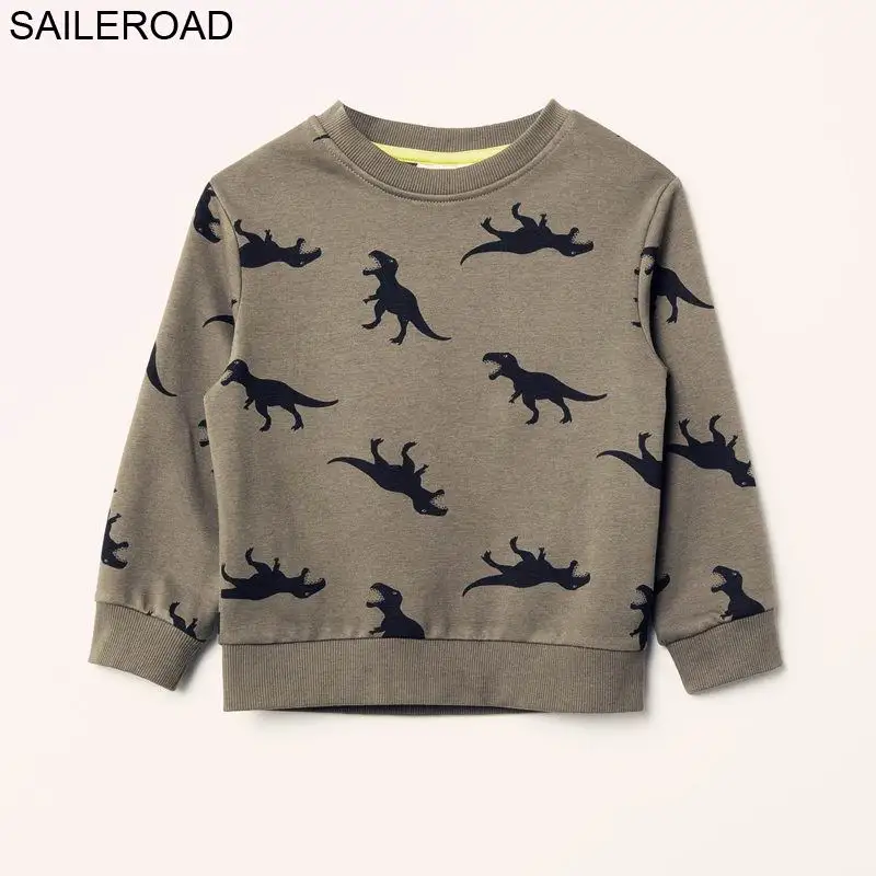 9043 same picture SAILEROAD 2-7Years Boys O Шеи Толстовки для Детей Толстовки Одежда Aimal Pattern Дети Топ Рубашки Хлопок Детская Одежда - Цвет: 9043 same picture