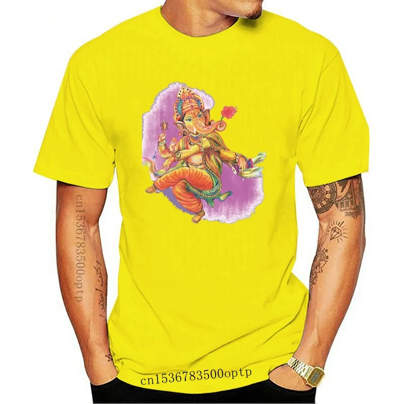 Новая высококачественная Мужская футболка Ganesha фиолетовая индийский слон Бог