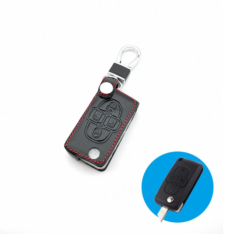 Для peugeot серии кожаный чехол для ключей для peugeot 107 207 208 306 307 308 407 408 508 RCZ для Citroen C2 C3 C4 C5 автомобильный чехол для ключей