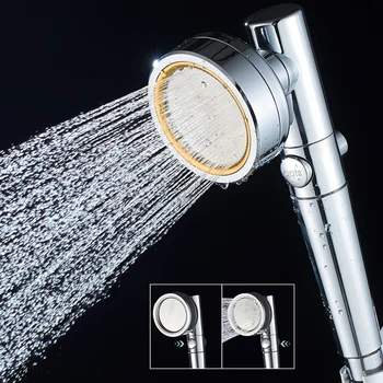 

360 Degree Rotating Shower Head Handheld Water Saving One Key Switch High Pressure Rainfall Showerhead Nozzle Filter
