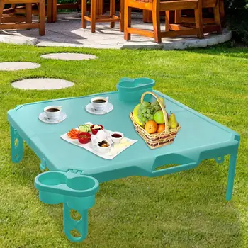 

Multifunction Folding Children Play Table Building Block Kids Learning Study Desk Portable Camping Outdoor Table With Cup Holder