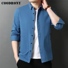 

COODRONY Brand Spring Autumn High Quality Streetwear Fashion Slim Fit Big Pocket 100% Cotton Long Sleeve Shirt Men Clothes C6111