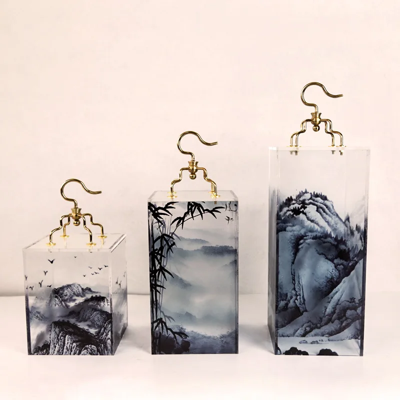 

New Chinese Zen Landscape Decoration Porch Living Room Wine Cabinet TV Cabinet Antique Home Soft Decoration Desktop Decoration