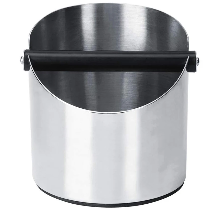 

Coffee Grounds Container, Round Stainless Steel Coffee Knocker Box for Barista Non-Slip Espresso Bins Grinding Bins (158X140mm)