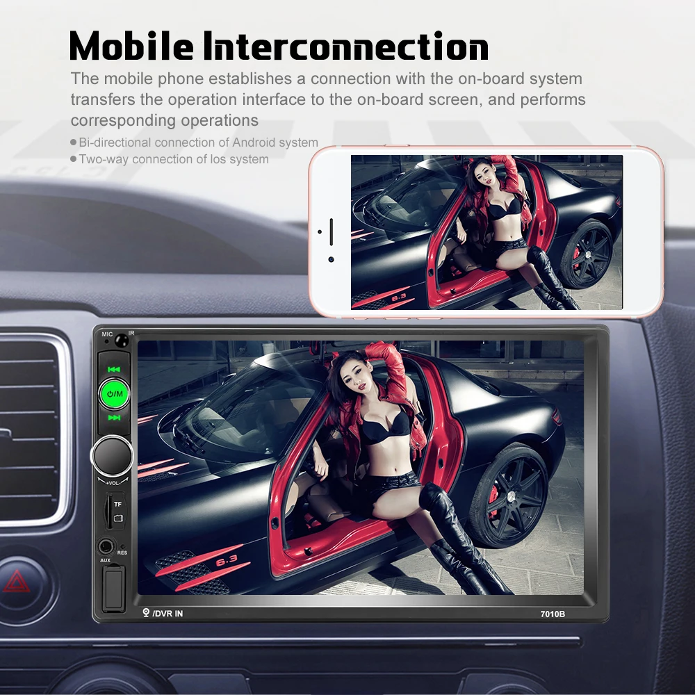 Podofo Autoradio 2 din Auto Radio 7010b Wince Android Multimedia Player GPS Auto Stereo Bluetooth W