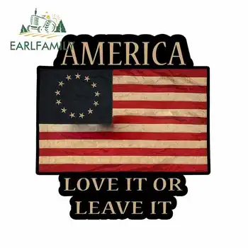 

EARLFAMILY 13cm x 12.2cm For Betsy Ross Flag America Car Sticker Anime Decals Personality Creative Stickers Suitable For GTR EVO