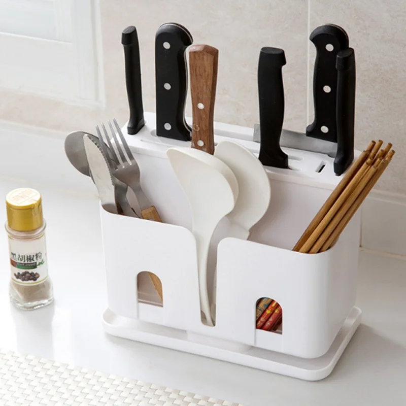 

Multi-functional Chopsticks Storage Box Kitchenware Organizer Kitchen Knife Holder With Draining Board Kitchen Organizer