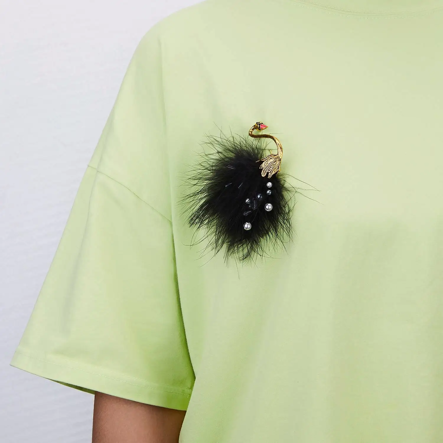 Broche oiseau animal plein strass fête mariage femme focus broches (couleur du métal : L Broche oiseau animal plein strass fête mariage femme focus broches (couleur du métal : L