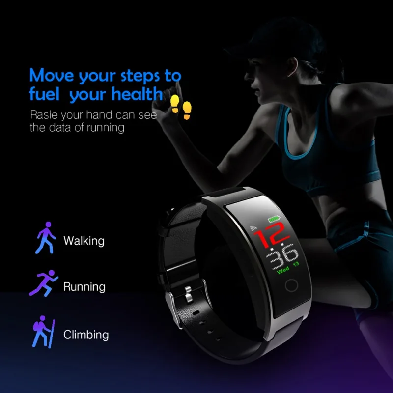 CK11C Smart Bracelet Color Screen Heart Rate Monitoring Bracelet Blood Pressure Fitness Tracker Sports Watch Wristband