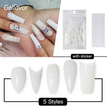 ROSALIND Gefälschte Nägel Mit Kleber Gel Polnischen 100pcs/Set Künstliche Klar Tipps Für Nägel Design Full Cover Falsche drücken sie Auf Nagel Kunst