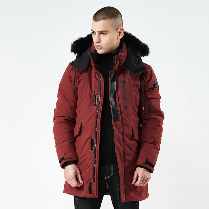 Зимняя куртка мужская парка пальто Новая мужская хлопковая с капюшоном Длинная толстая хлопковая стеганая одежда, чтобы сохранить тепло ветрозащитный
