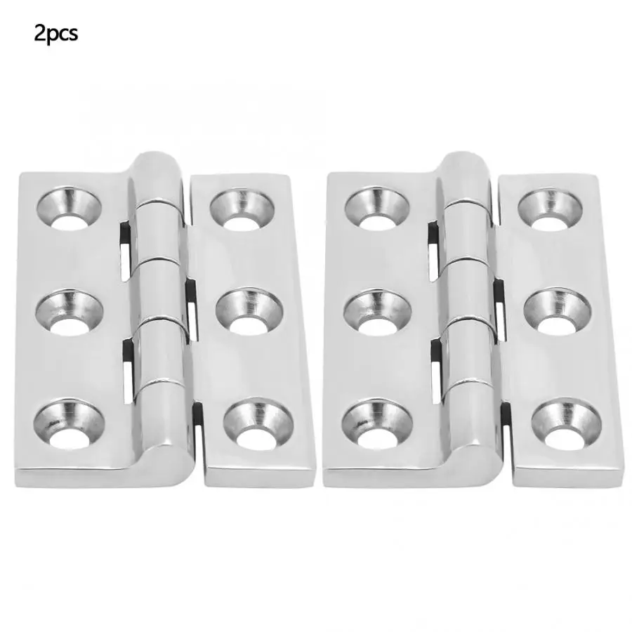 

2Pcs 6 Holes Stainless Steel Ball Bearing Butt Hinge Home Door Hardware Accessories