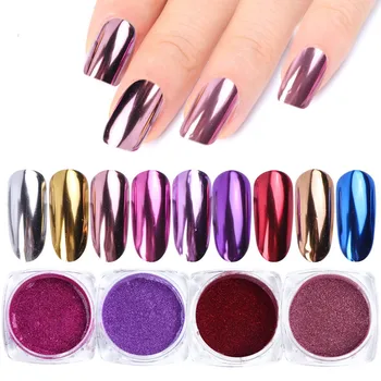 

Nail Mirror Glitter Dipping Powder Metallic Color Nail Art Pigment Dust Decoratios Ongles Fine Holographic Glitter Powder Nail