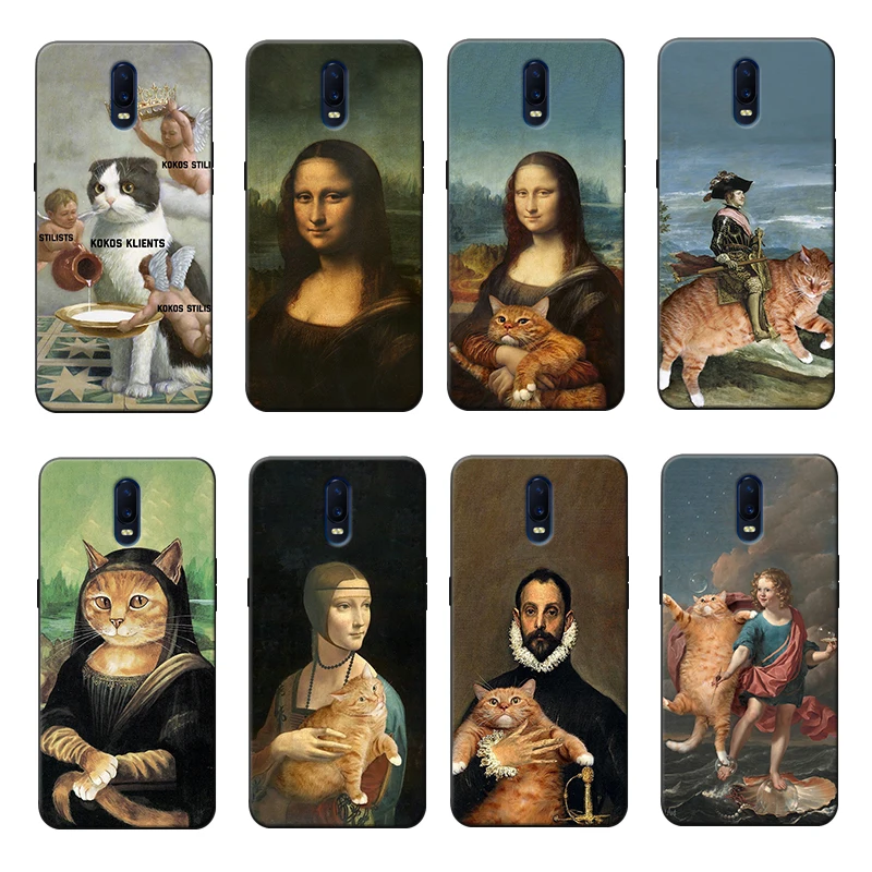 Mona Lisa Pat Cat Soft Phone Case for oneplus one plus 7 pro 7t 6 6t 5t |