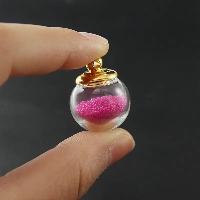 Mix Preglued Screw Cap Glass Globe Pendant Necklaces With Rubber Seal Tiny Glass Globes glass vial pendant Diy Finding glass bottles,mini glass bottles