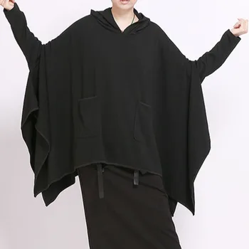 

XUXI 2020 New Spring Hooded Women's Loose Medium And Long Irregular Casual Coat Hoodie Top FZ1400
