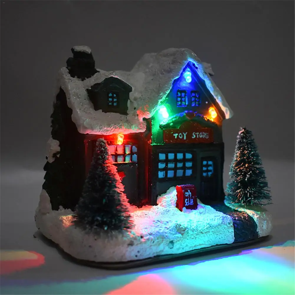 Рождественское украшение, настольная лампа, реквизит, светодиодный светильник на Хэллоуин, снежный домик, Рождественская елка, вечерние
