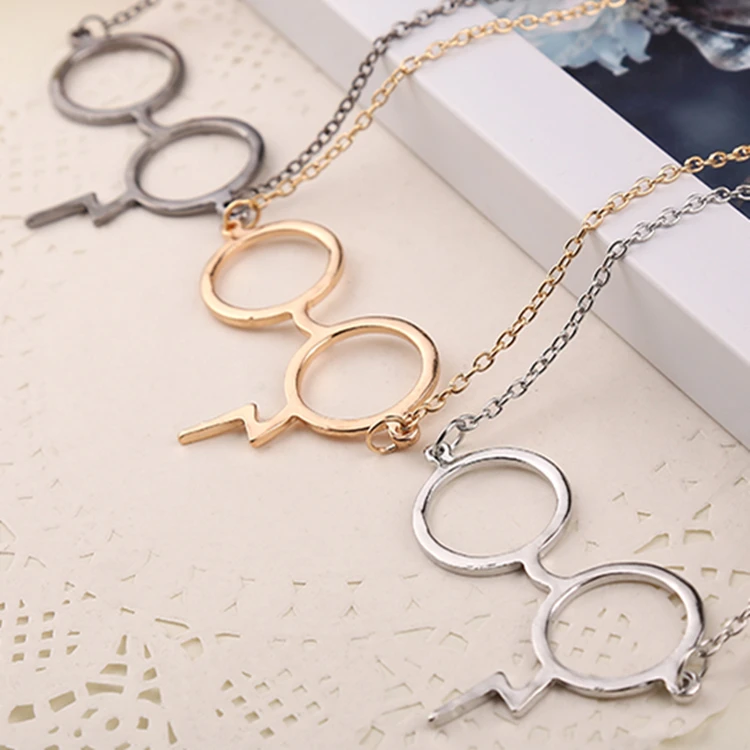 Glasses Necklace Lightning Bolt Scar 