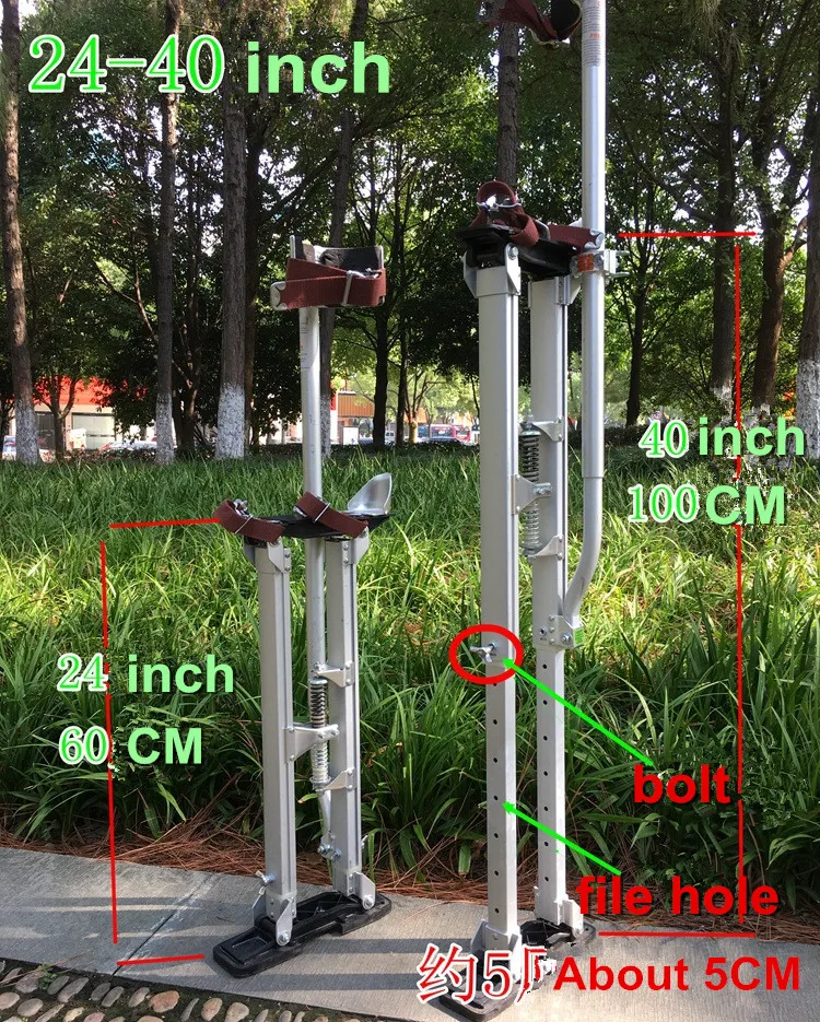 2"-40" Регулируемый Профессиональный алюминиевый штукатурный Stilt лестница Гипсокартон Штукатурки сценический реквизит интерьерная декоративная стойка