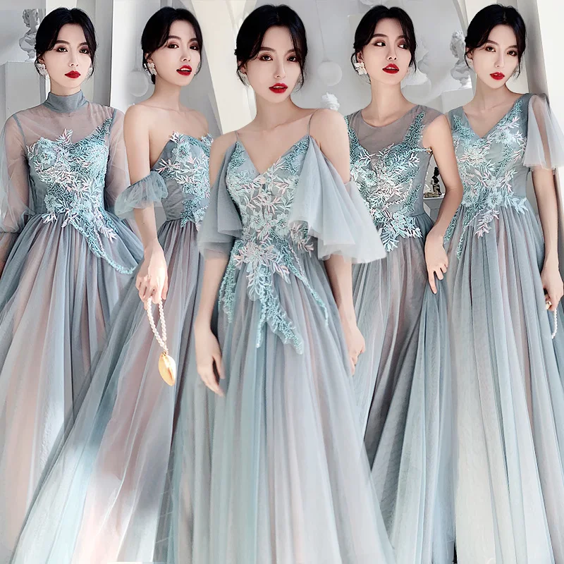 Bridesmaids Dresses Illusion V-Neck Beading Embroidery Off The Shoulder Lace Tulle Short A-Line Lady Wedding Party Dress E050 Bridesmaids Dresses Illusion V-Neck Beading Embroidery Off The Shoulder Lace Tulle Short A-Line Lady Wedding Party Dress E050