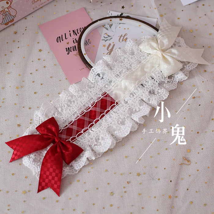 Hand made китайский стиль Лолита шоколадный Кролик волосы "Лолита" Лента розовая строчка контрастный цвет черно-белая повязка на голову kc