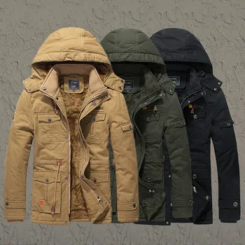 

Fashion Casual Slim Thick Warm Mens Coats Fur Hooded Overcoats Male Clothes Winter Long Jackets Men Cotton Padded Brand Clothing