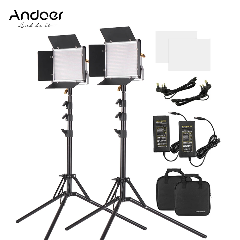 Andoer 2 упаковки 78,7 дюймов светодиодный светильник для видеосъемки 660 светодиодный s двухцветный светильник u-образный кронштейн+ шторка для студийной видеосъемки на открытом воздухе