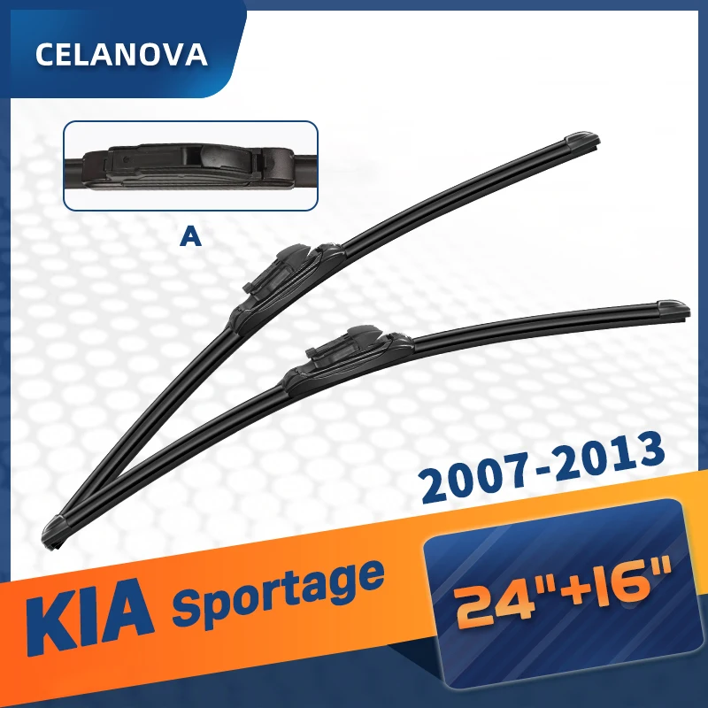 

Щетка стеклоочистителя CELANOVA для KIA Sportage 2007-2013, 24 дюйма + 16 дюймов, резиновые стеклоочистители без рамки