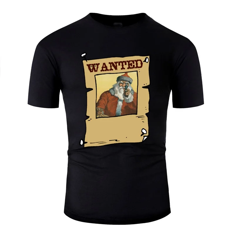 Милый принт с изображением Санта Клауса. Мужская футболка круглым воротником и