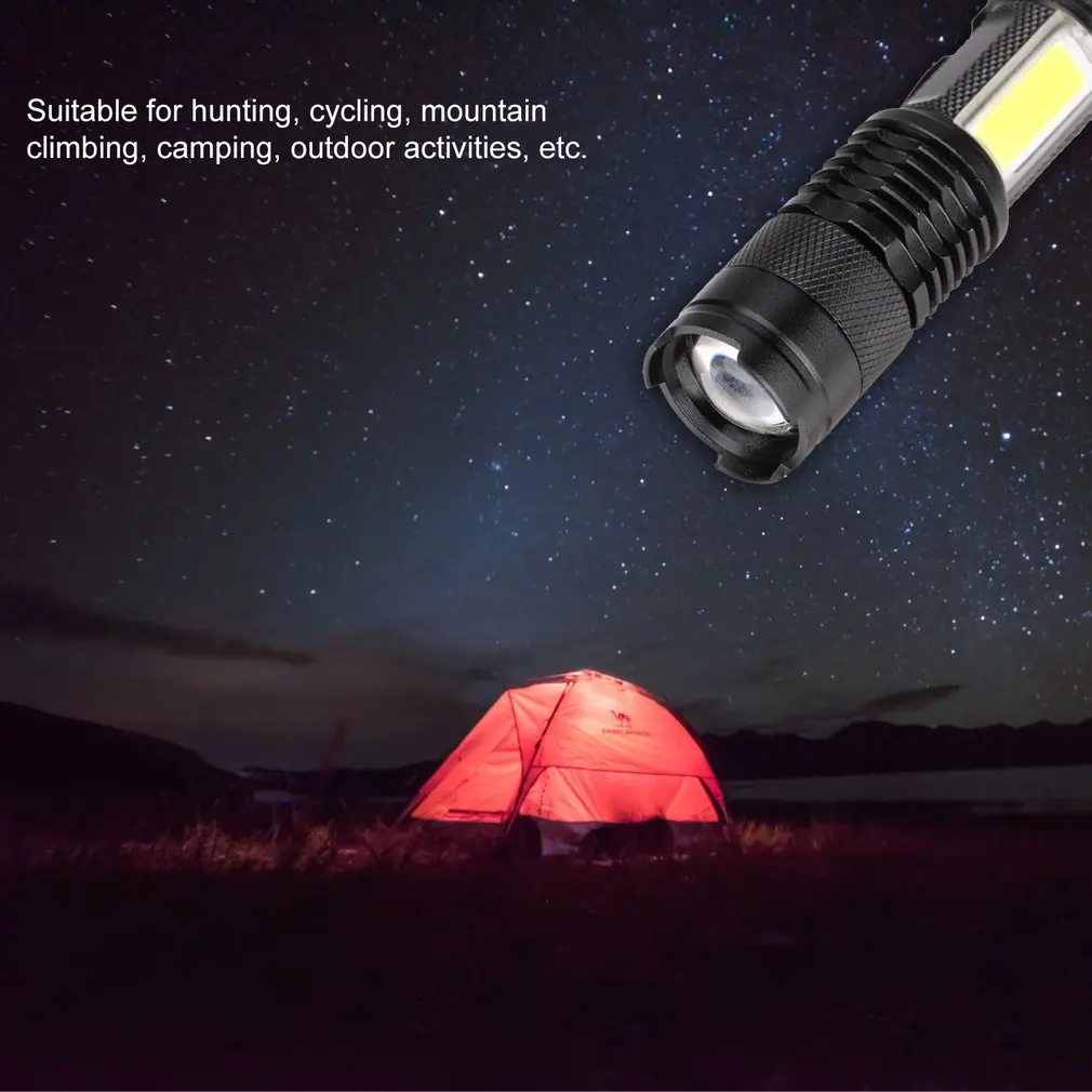 Waterproof Handheld Flashlights COB LED Flashlight Super Bright Torch Pocket Work Light for Emergency Camping