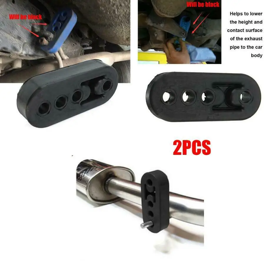 Bule Replacement Rubber Exhaust Pipe Mount Mounting Bracket Hanger 2 PCS 