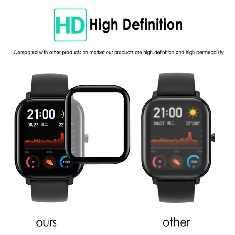 2/3/4/5 шт. с округленными изогнутыми краями Защитная крышка для Xiaomi Amazfit GTS стекло