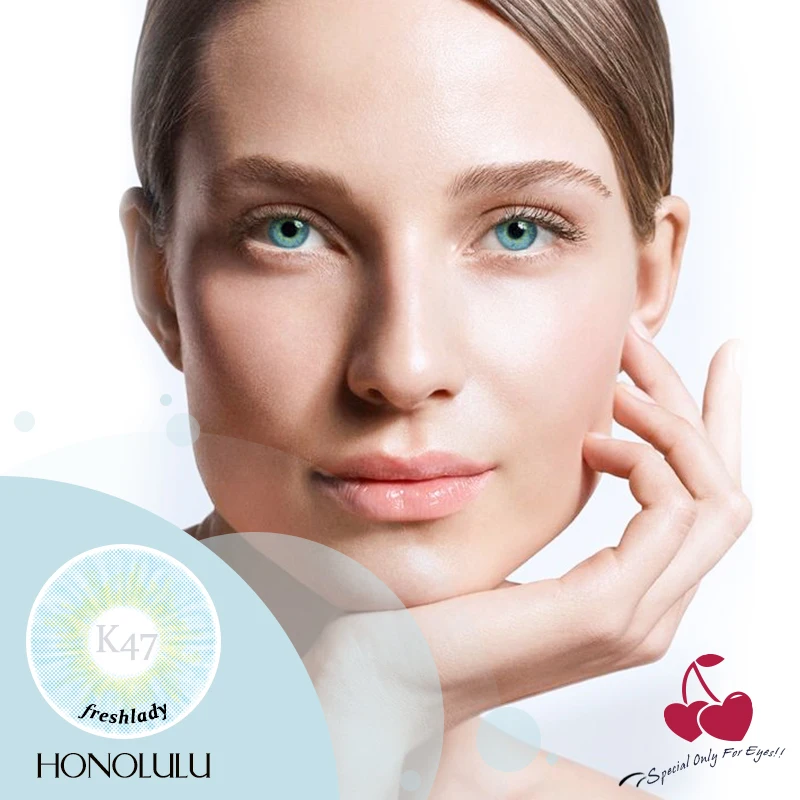 

Cherry Honolulu graded Big Eye Makeup Contact lens Soft Color Contacts(-1.00-8.00) 1 Pair=2PCS