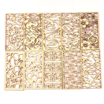 

5Pcs Hollow Lace Wood Crafts For DIY Scrapbook Embellishment photo frame Decorations Handmade Ornaments mt2559