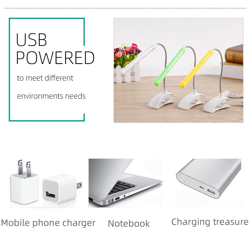 Светодиодная настольная лампа AIFENG с USB 5 В Гибкая Настольная зажимом 13