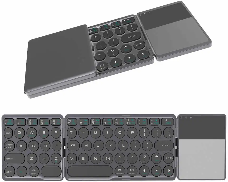 bluetooth dobrável com touchpad para windows android ios tablet ipad telefones