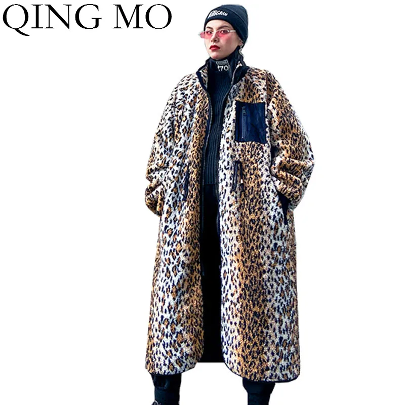 Женское кашемировое пальто QING MO зимнее утепленное с леопардовым принтом ZQY5678 2020 |
