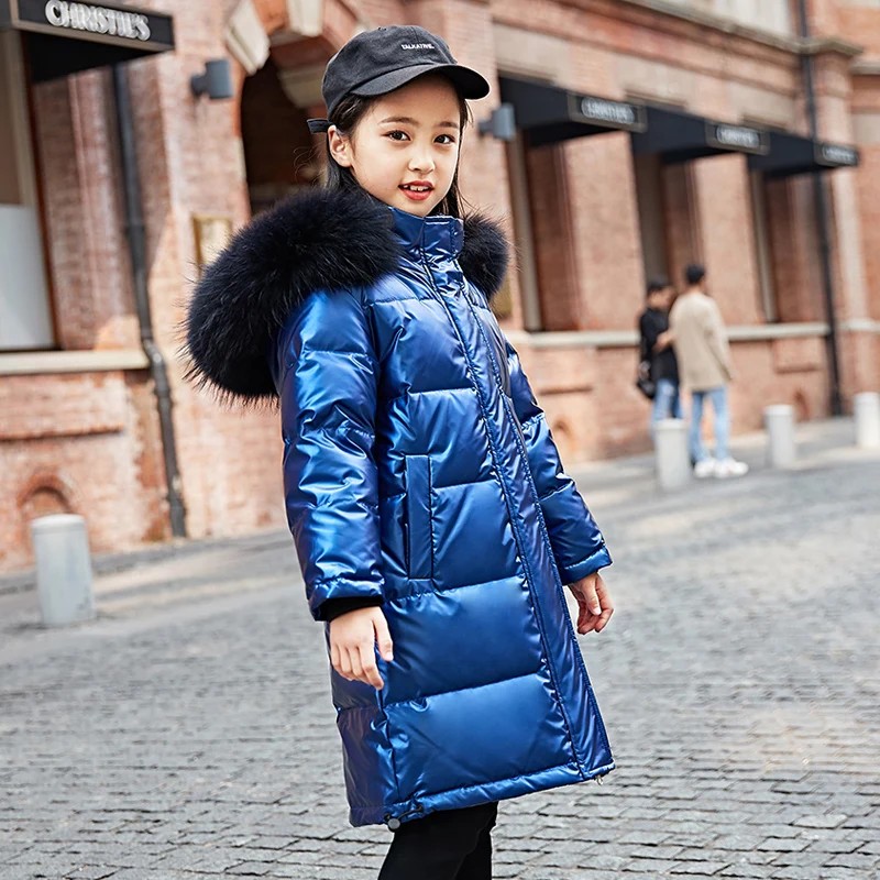 Г. Модная куртка-пуховик для мальчиков теплые Детские Водонепроницаемые пуховые парки, пальто меховая плотная верхняя одежда для детей и подростков на холодную зиму
