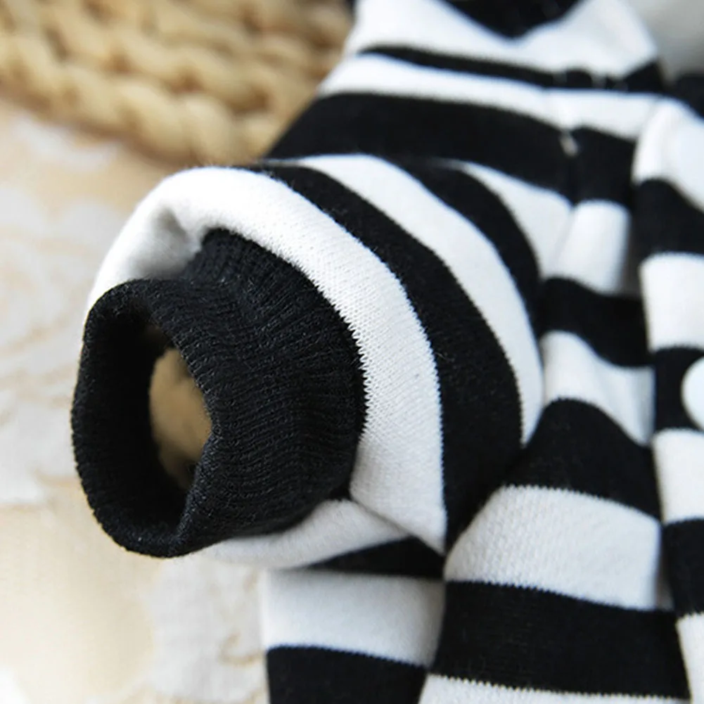Маленький подарок, одежда для домашних животных, комбинезоны с узором медведя, в полоску, платье для собак, зимние теплые джинсы, смесь хлопка, комбинезон для кошек, милые аксессуары