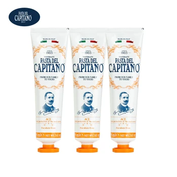 

PASTA DEL CAPITANO Anti Moth Toothpaste Strong Solid Teeth Clean Stain Healthy Multi Effect Fresh Breath Mothproof Toothpaste*3