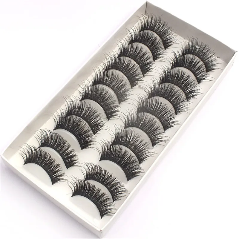 

10 Pair/Set Mink Lashes 3D Long Lasting False Lashes Natural and Lightweight Eyelashes Handmade Soft Eye Makeup Extension Tools