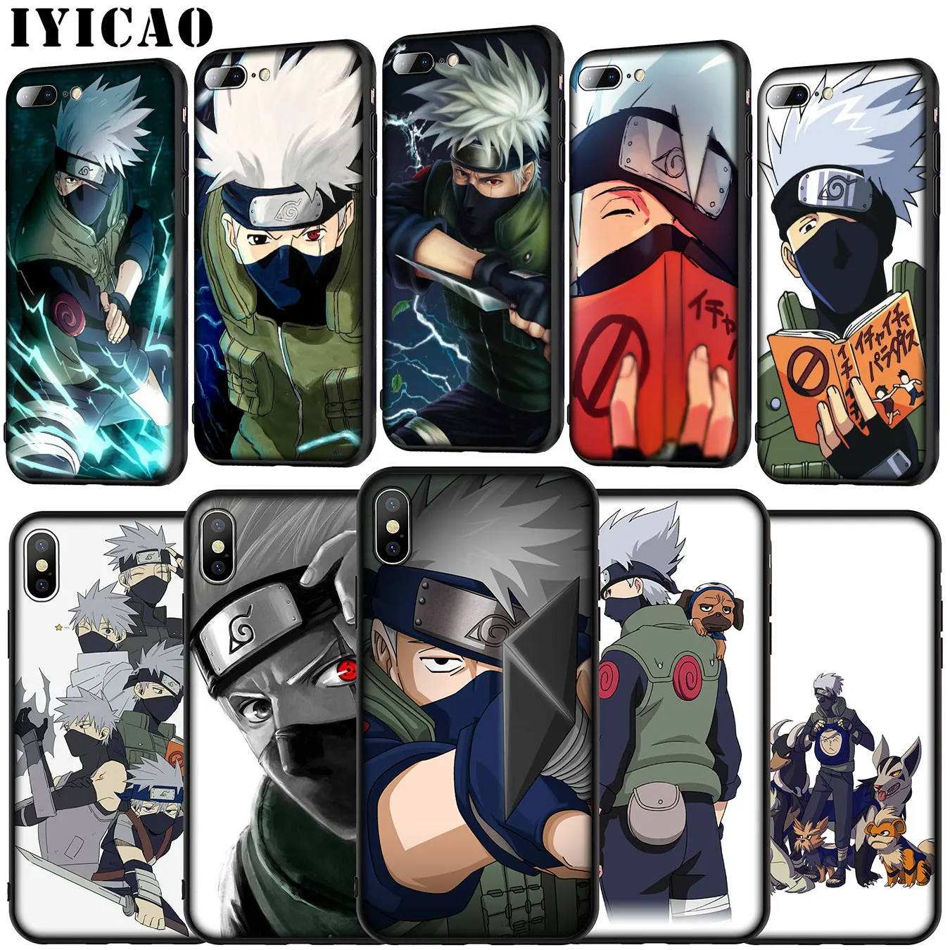 IYICAO Naruto Hatake Kakashi Мягкий силиконовый чехол для iPhone XR X XS Max 6 6S 7 8 Plus 5 5S SE черный ТПУ