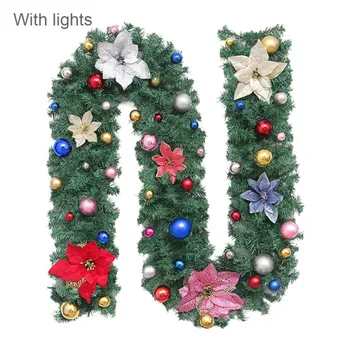 

2.7M Christmas Simulated Flower Cane Encryption Simulation Christmas Floret Rattan Rattan Artificial Rose Silk Wreath New