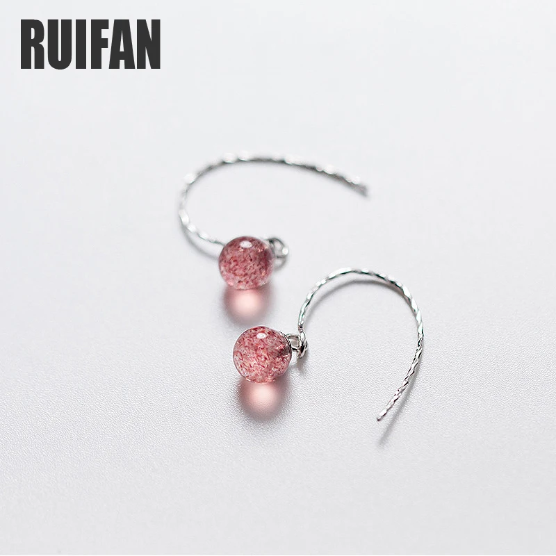 Женские серьги гвоздики Ruifan милые розовые Крючки из натурального серебра 925